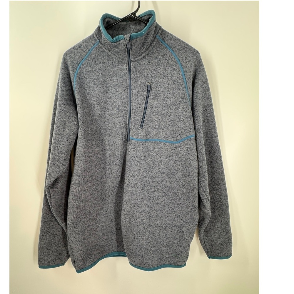 Merrell Men's Sweater M 1/4‎ Zip Mock Neck Fleece Pullover Outdoor Long Sleeve